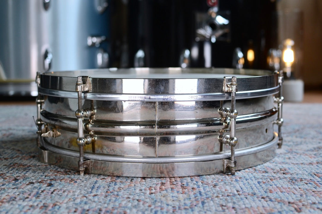 Wilson Brothers 14x4" 'Three Way' RARE Vintage Snare Drum Nickel over Brass & Wood - 1920s