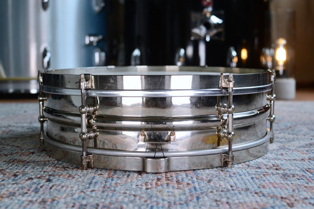 Wilson Brothers 14x4" 'Three Way' RARE Vintage Snare Drum Nickel over Brass & Wood - 1920s