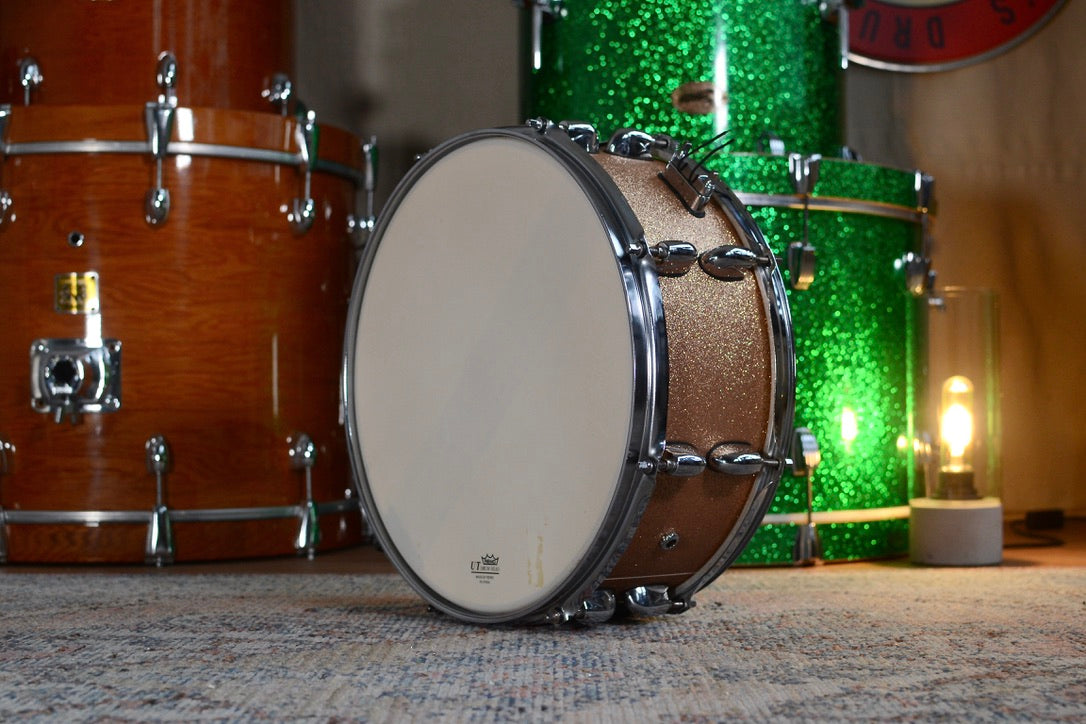 HD Custom 14x5.5" Snare Drum in Champagne Sparkle Vinyl Finish