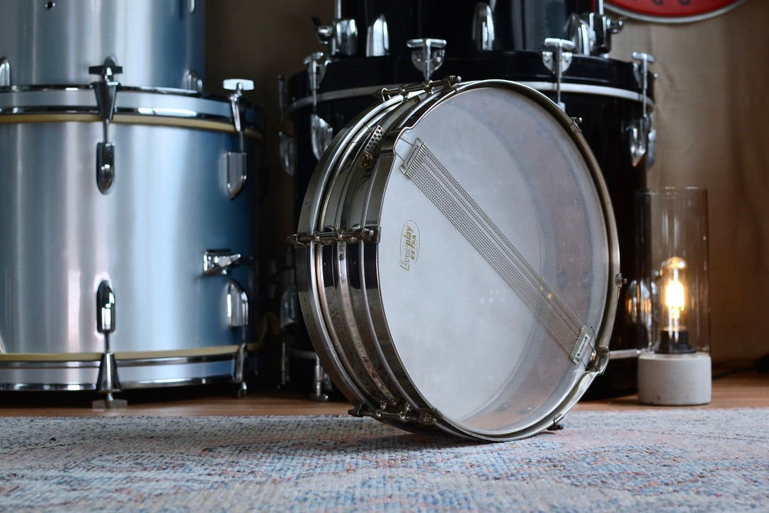 Wilson Brothers 14x4" 'Three Way' RARE Vintage Snare Drum Nickel over Brass & Wood - 1920s