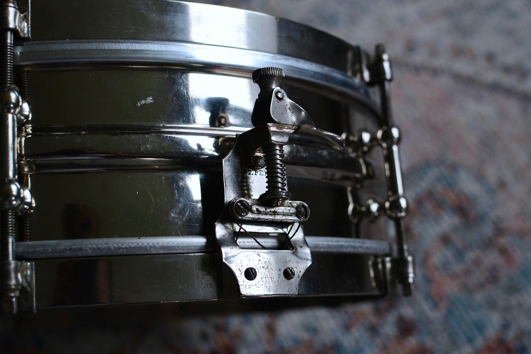 Wilson Brothers 14x4" 'Three Way' RARE Vintage Snare Drum Nickel over Brass & Wood - 1920s