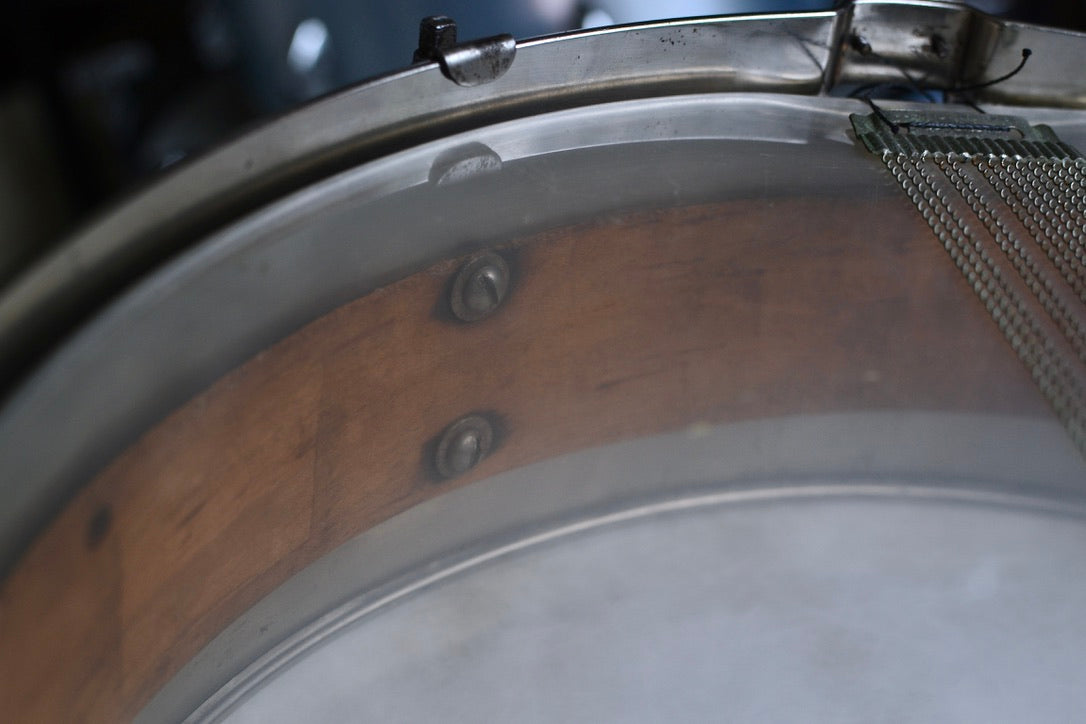 Wilson Brothers 14x4" 'Three Way' RARE Vintage Snare Drum Nickel over Brass & Wood - 1920s