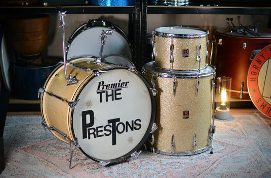 Premier '55' Vintage Drum Kit in Gold Sparkle 12/16/20" - 1960/1970s