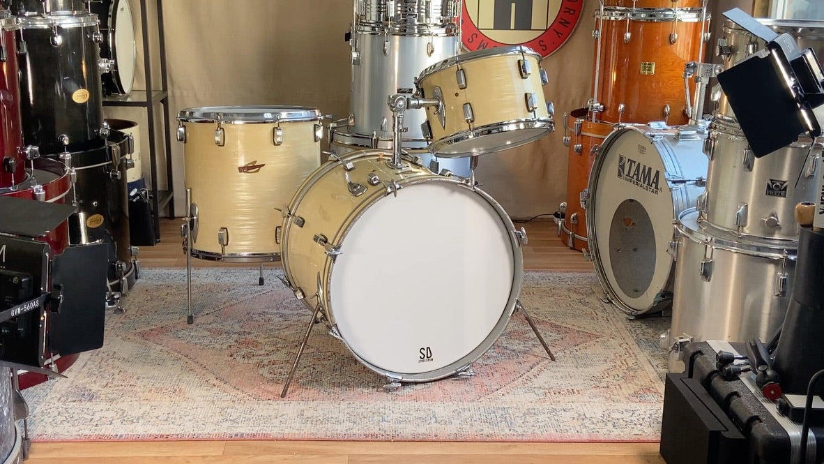Trixon '0/200' Luxus Vintage Drum Kit in White Silk Pearl 13/16/20" - 1960s