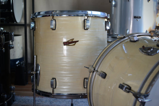 Trixon '0/200' Luxus Vintage Drum Kit in White Silk Pearl 13/16/20" - 1960s