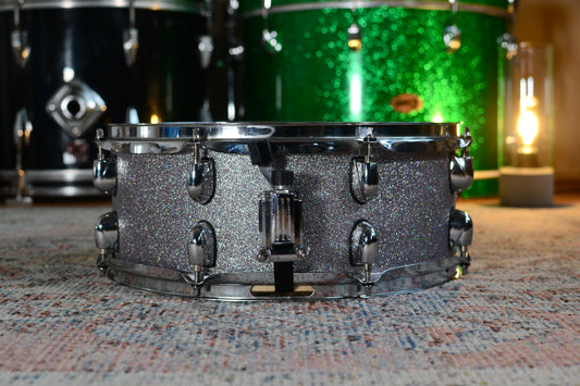 HD Custom 14x5.5" Snare Drum in Silver Sparkle Vinyl Finish