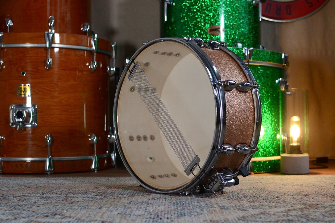 HD Custom 14x5.5" Snare Drum in Champagne Sparkle Vinyl Finish