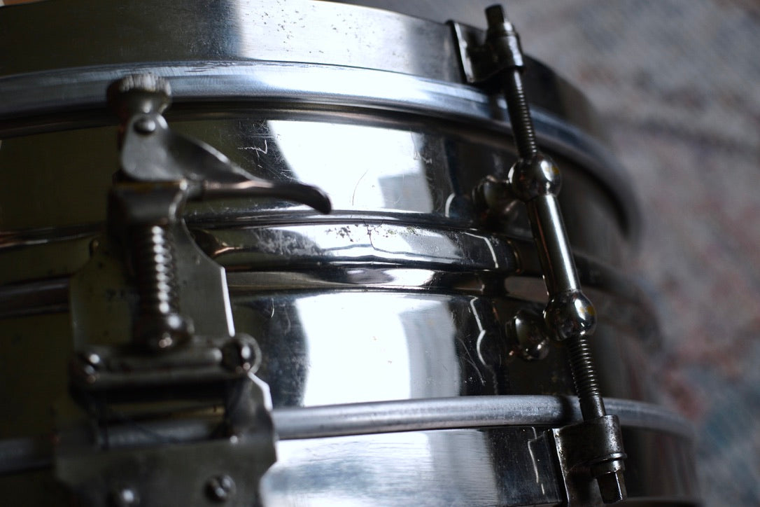 Wilson Brothers 14x4" 'Three Way' RARE Vintage Snare Drum Nickel over Brass & Wood - 1920s