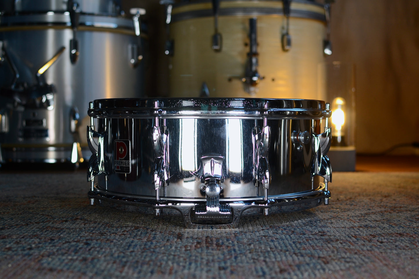 Premier ‘Royal Ace’ 14x5.5" Vintage Chrome Over Brass Snare Drum - Late 1960s