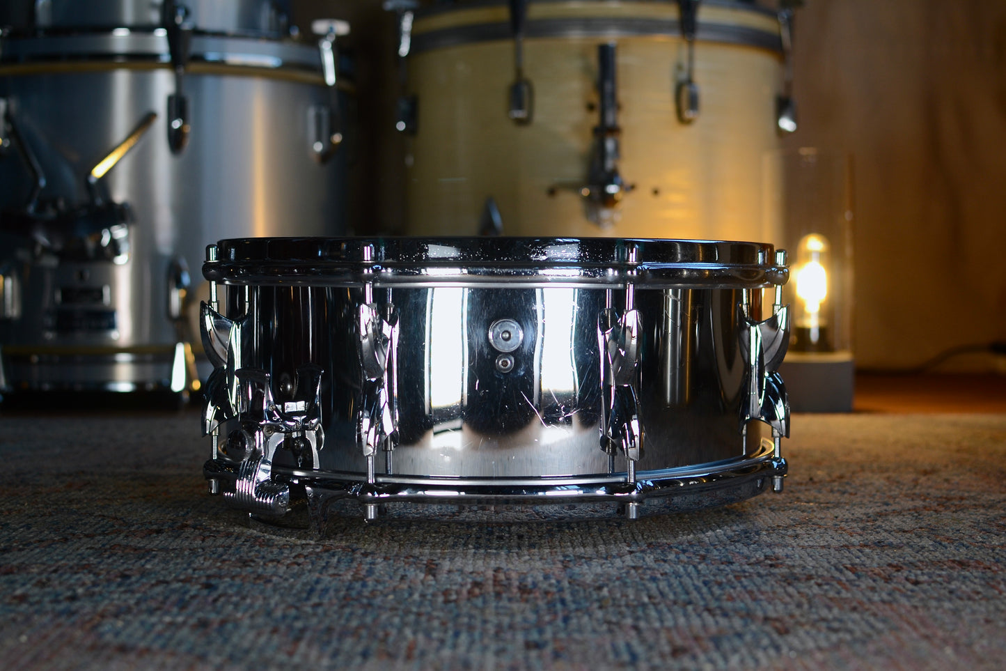Premier ‘Royal Ace’ 14x5.5" Vintage Chrome Over Brass Snare Drum - Late 1960s