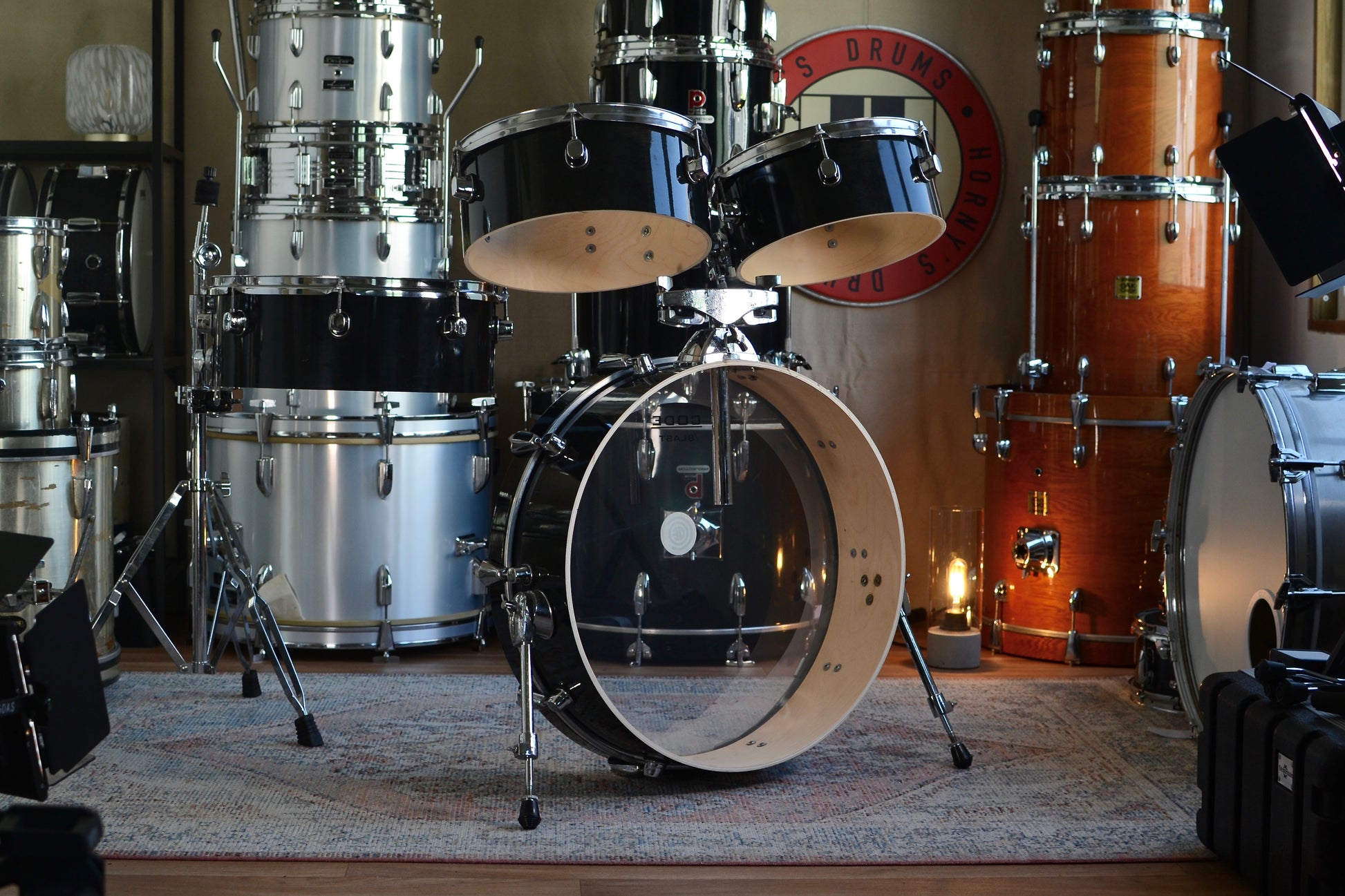 HD Custom 'Chop Kit' 4-piece Compact Drum Kit in Black Lacquer