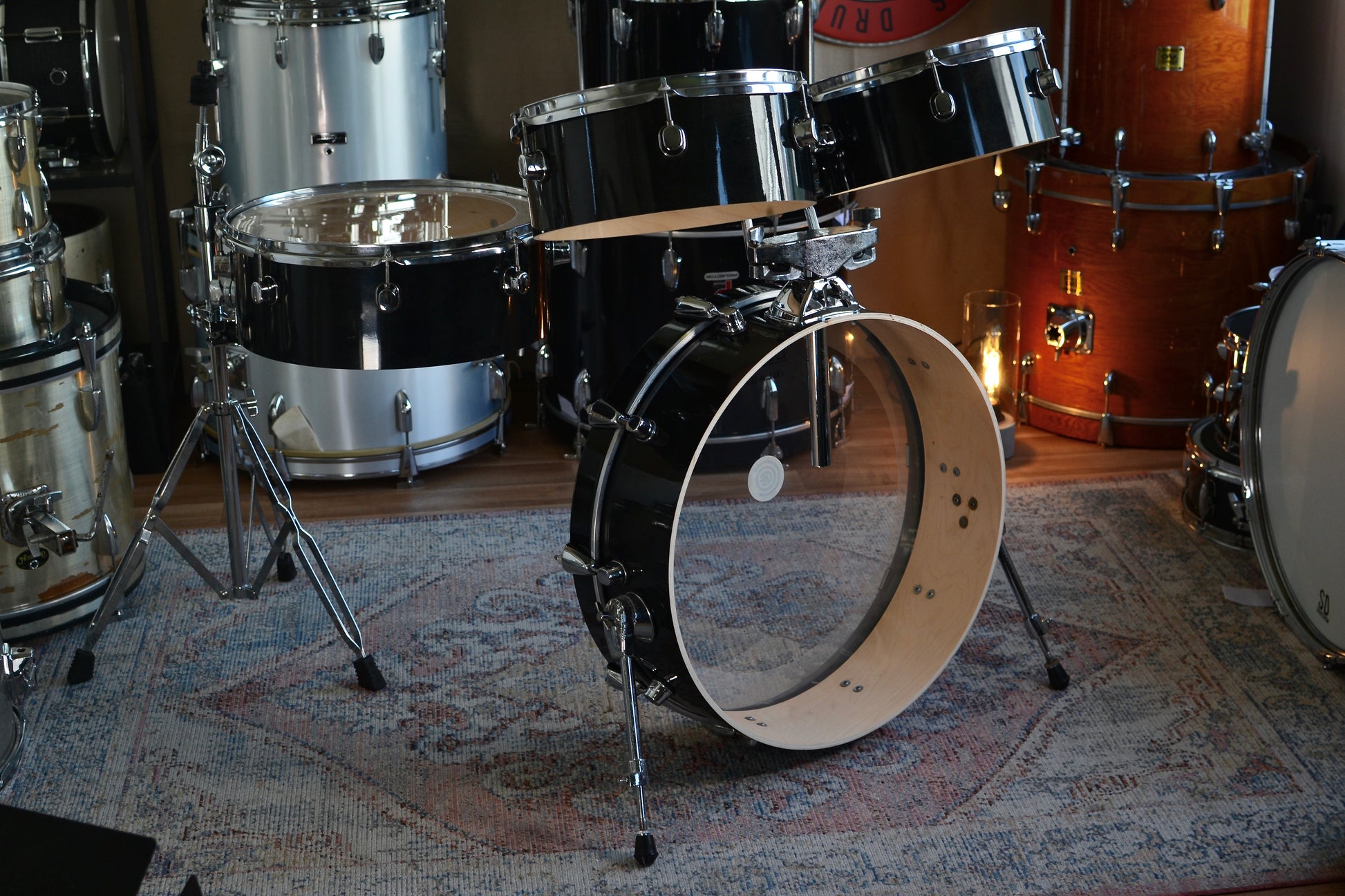HD Custom 'Chop Kit' 4-piece Compact Drum Kit in Black Lacquer