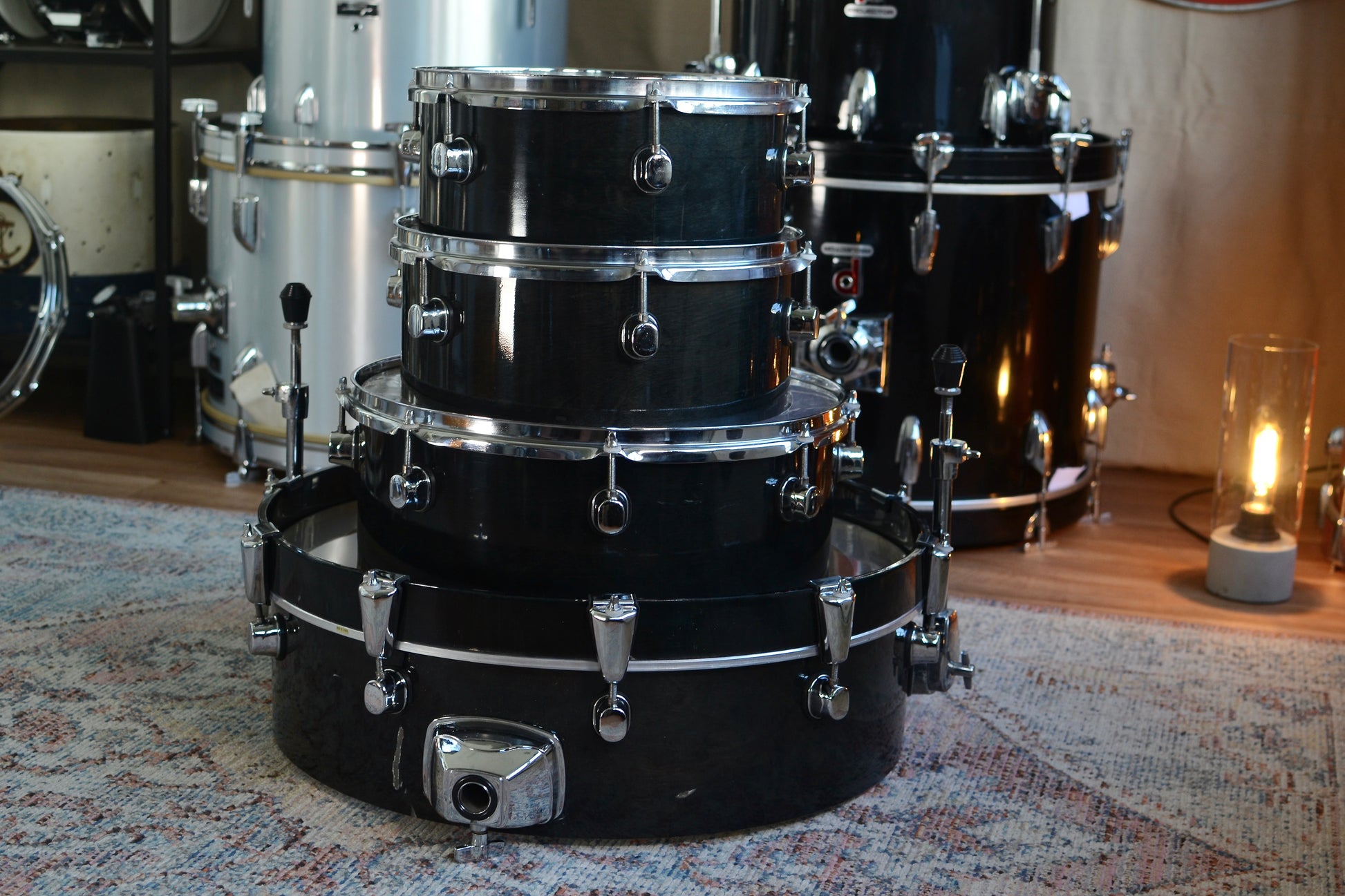 HD Custom 'Chop Kit' 4-piece Compact Drum Kit in Black Lacquer
