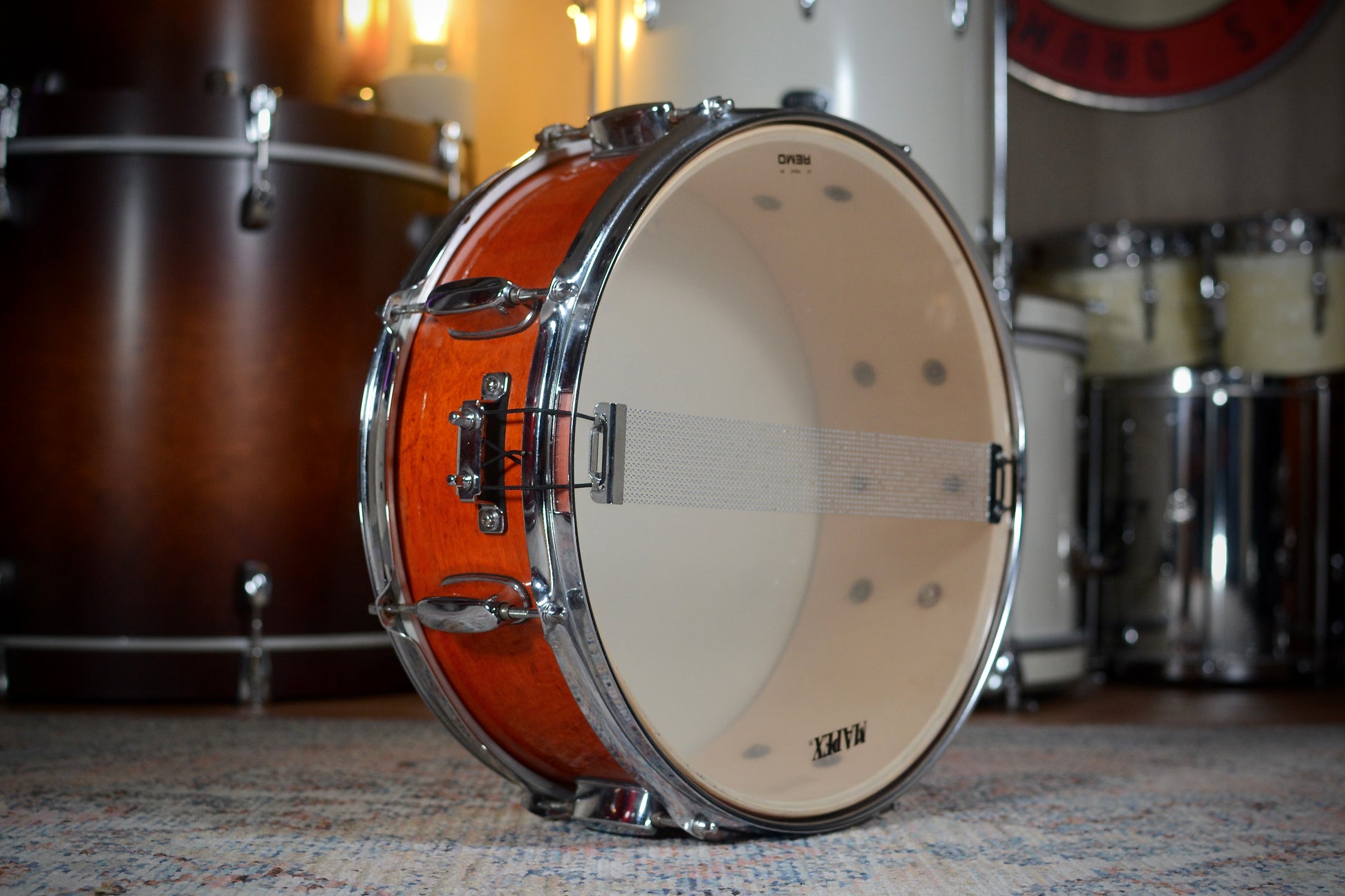 Mapex 'M Series' 14x5.5" Snare Drum in Transparent Honey Amber - 2000