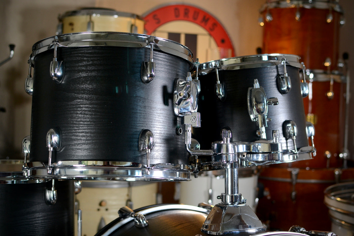 Sonix '924' Fusion Drum Kit in Black Wood Vinyl Finish - 10/12/14/20/14SD