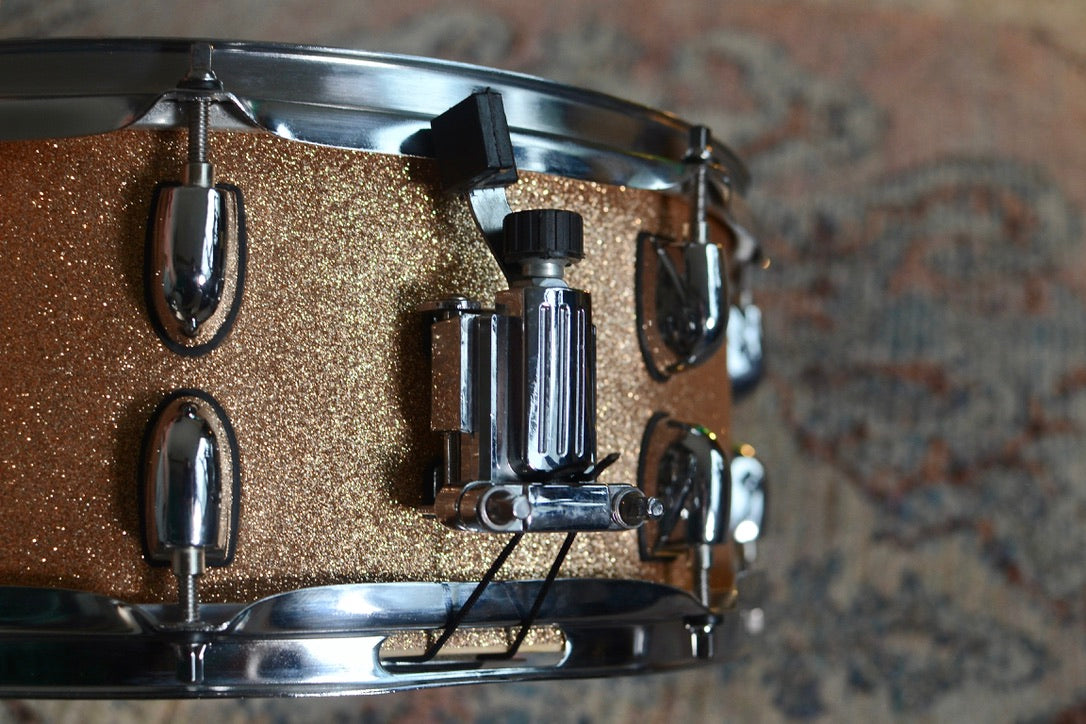 HD Custom 14x5.5" Snare Drum in Champagne Sparkle Vinyl Finish