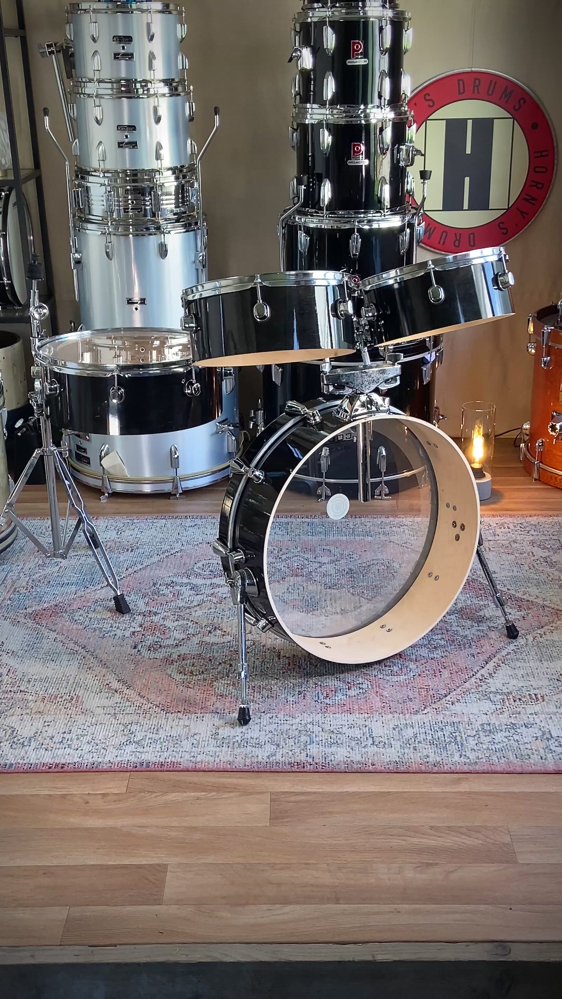 HD Custom 'Chop Kit' 4-piece Compact Drum Kit in Black Lacquer