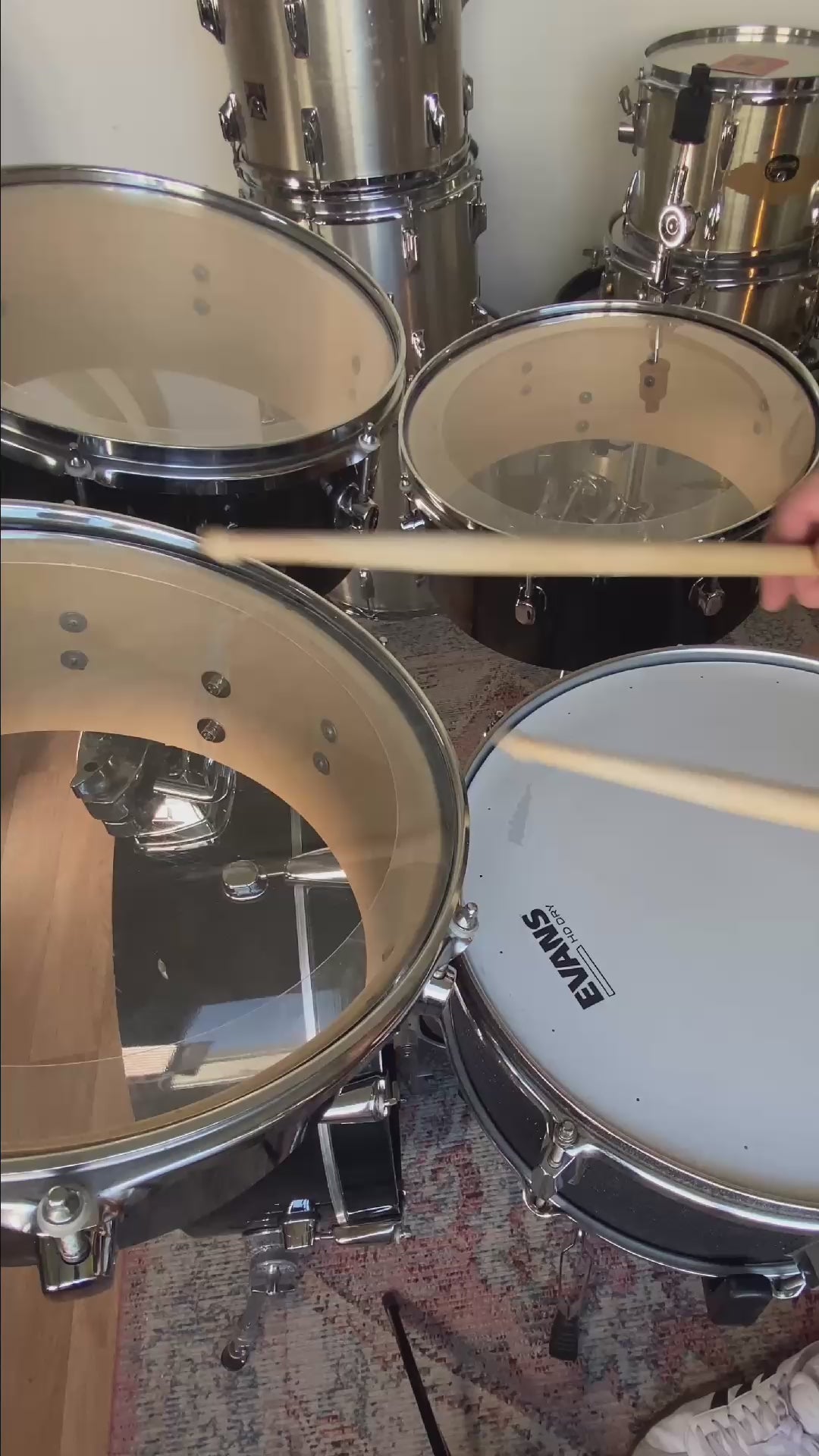 HD Custom 'Chop Kit' 4-piece Compact Drum Kit in Black Lacquer