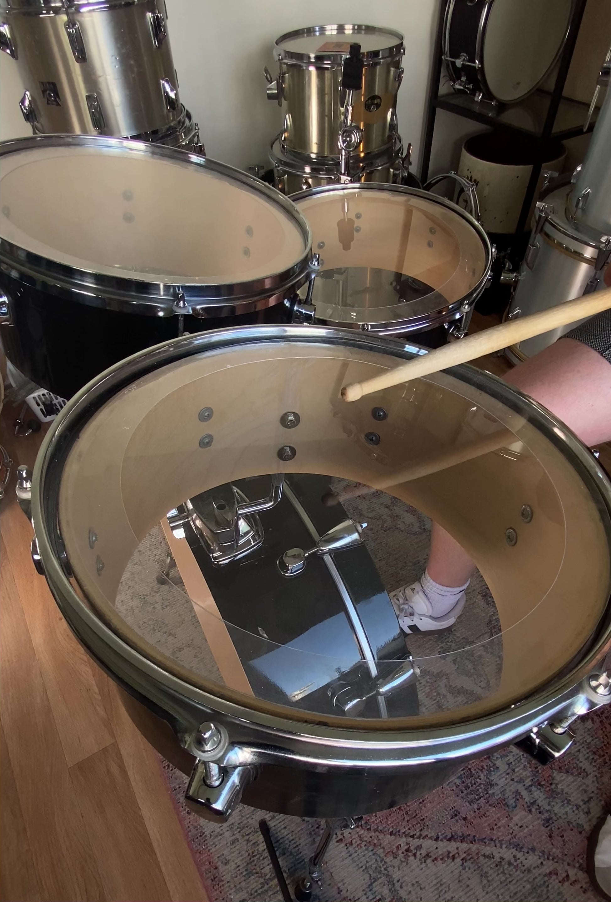 HD Custom 'Chop Kit' 4-piece Compact Drum Kit in Black Lacquer