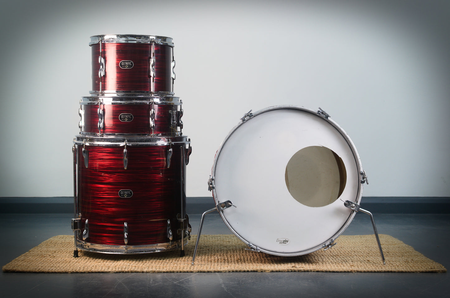 Premier Olympic '65' Drum Kit in Red SilkPearl - 1966