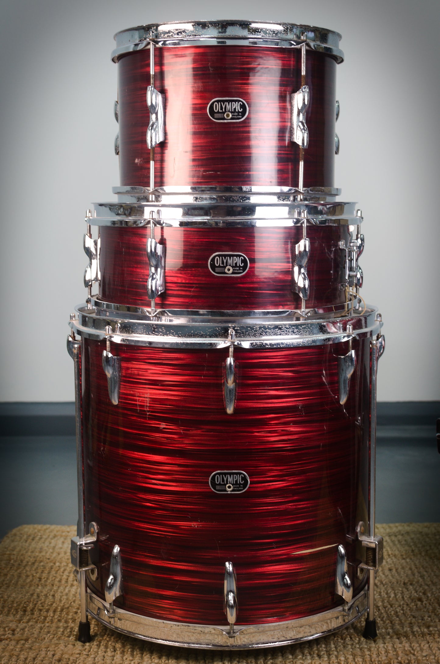 Premier Olympic '65' Drum Kit in Red SilkPearl - 1966