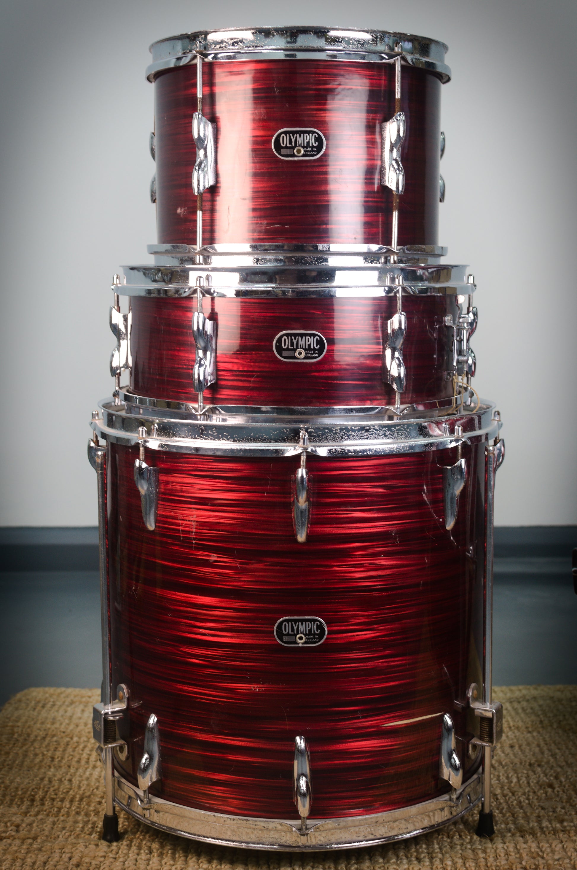 Premier Olympic '65' Drum Kit in Red SilkPearl - 1966