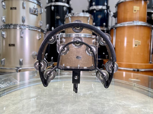 Mountable Tambourine 2 Rows Jingles - Black