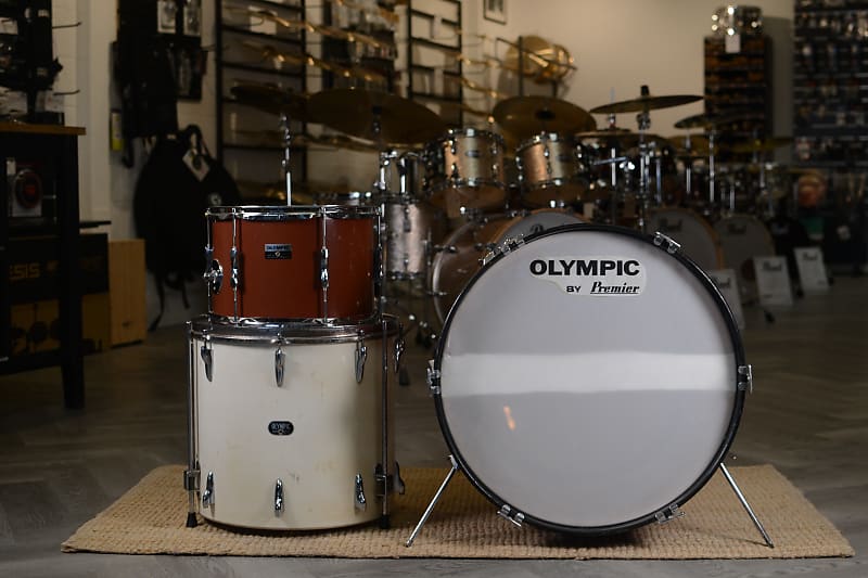 Olympic Drum Kit in Red & White - 1960's/1970's