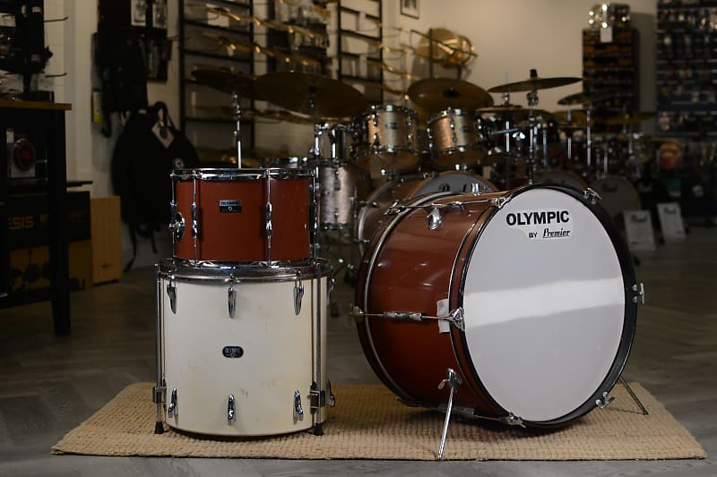 Olympic Drum Kit in Red & White - 1960's/1970's