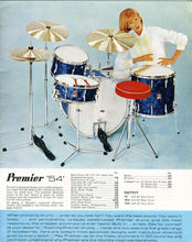 Load image into Gallery viewer, Premier &#39;54&#39; Vintage Drum Kit Blue Marine Pearl - 1966
