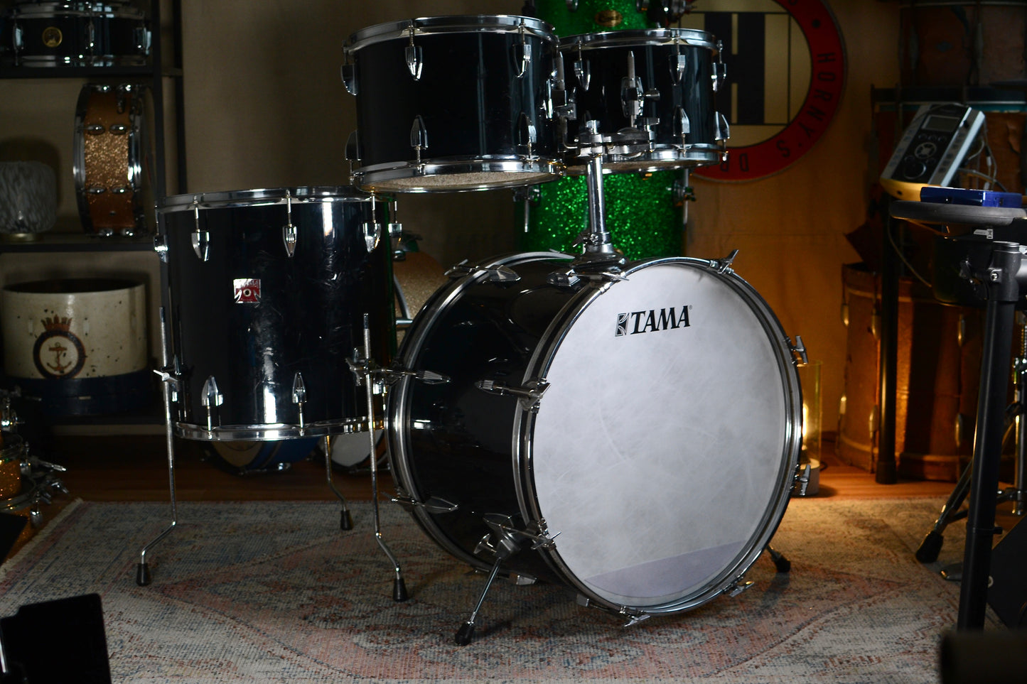Tama Red Badge Swingstar 'SS-505' Drum Kit In Jet Black - 1980s (Shell Pack)