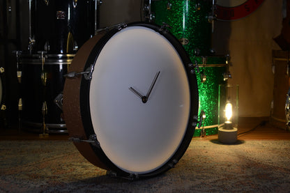 Large 22" Statement Drum Clock - Backlit & Non-ticking - Champagne Sparkle