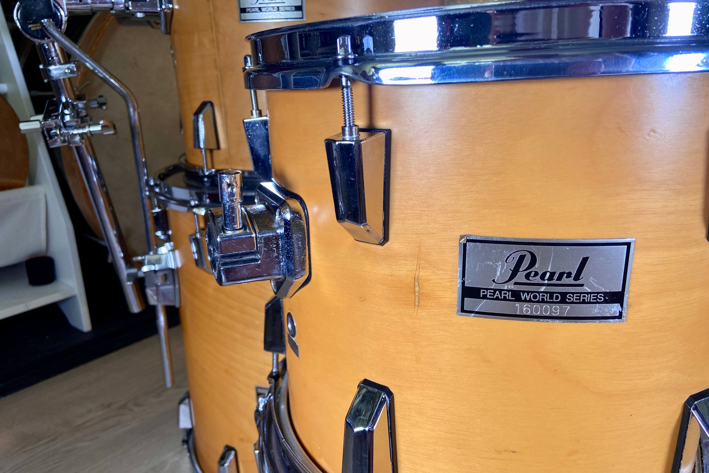 Pearl 'WLX' World Series Drum Kit in Matt Natural - 1980s