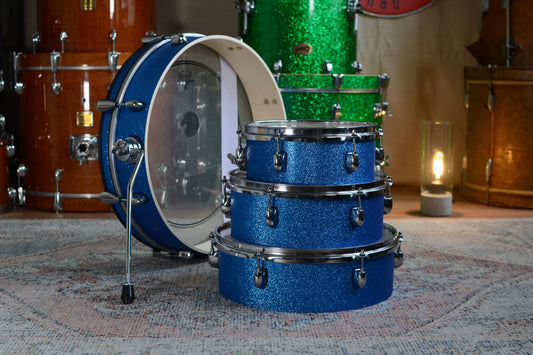 HD Custom 'Chop Kit' 4-piece Compact Drum Kit in Blue Sparkle