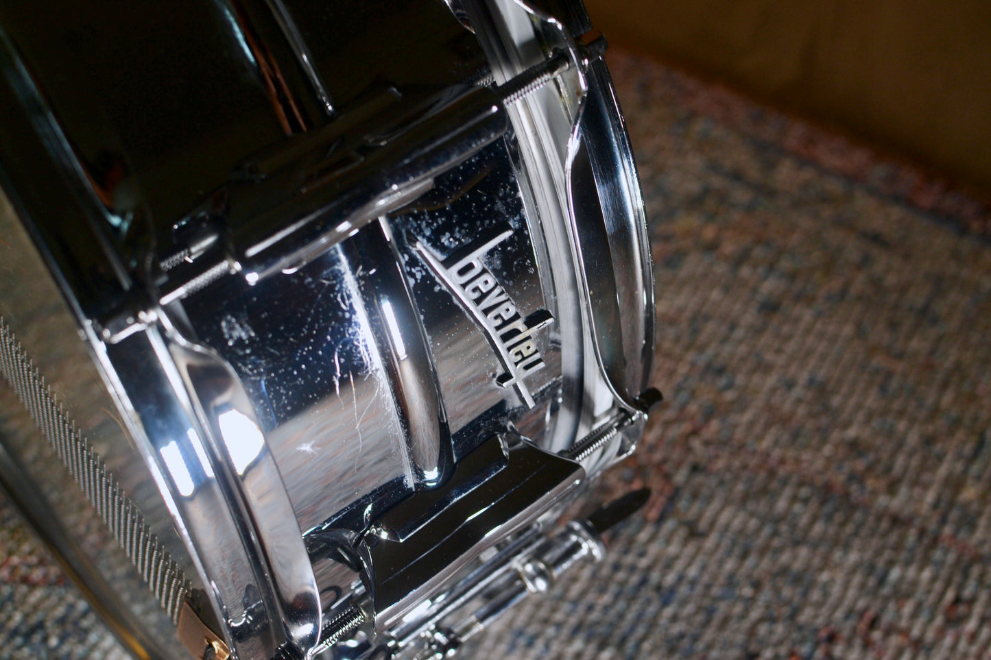 Beverley 'Cosmic 21' 14 x 5.5" Chrome Over Aluminium Snare Drum - 1960s