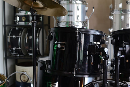 Gear4Music Full Drum Kit in Piano Black Inc. Hardware & Cymbals