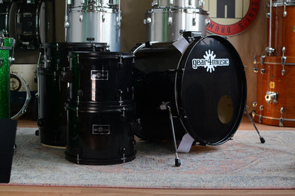 Gear4Music Full Drum Kit in Piano Black Inc. Hardware & Cymbals