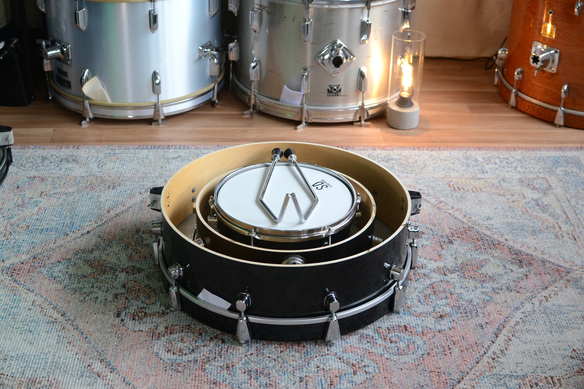 HD Custom 'Chop Kit' 3-piece Compact Drum Kit in Black Lacquer