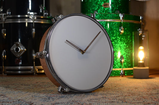Wall Hanging 12" Drum Clock - Non-ticking - Champagne Sparkle