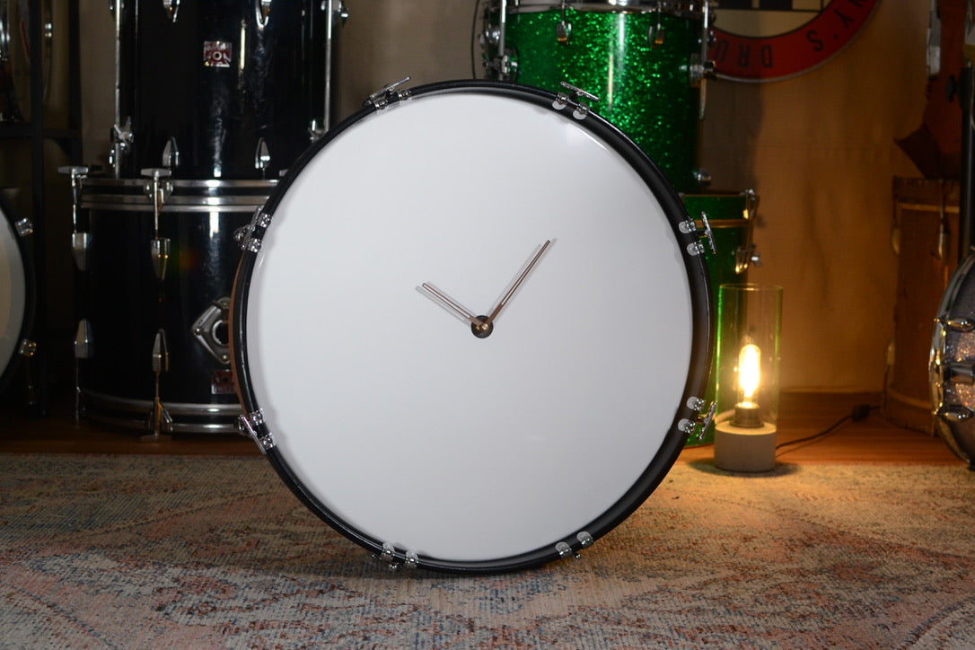 Large 22" Statement Drum Clock - Backlit & Non-ticking - Champagne Sparkle