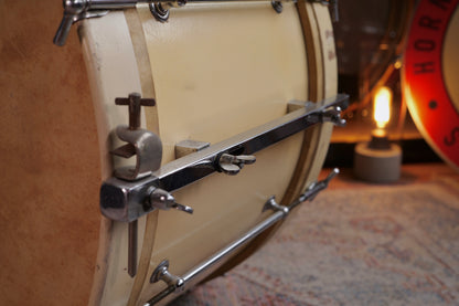 Besson London Vintage 22x14" Bass Drum w/ Calf Skin Heads and Rare Leedy Dampener - 1938