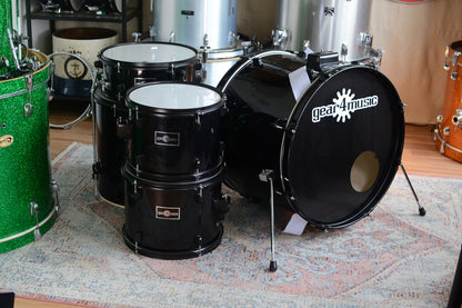 Gear4Music Full Drum Kit in Piano Black Inc. Hardware & Cymbals