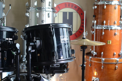 Gear4Music Full Drum Kit in Piano Black Inc. Hardware & Cymbals