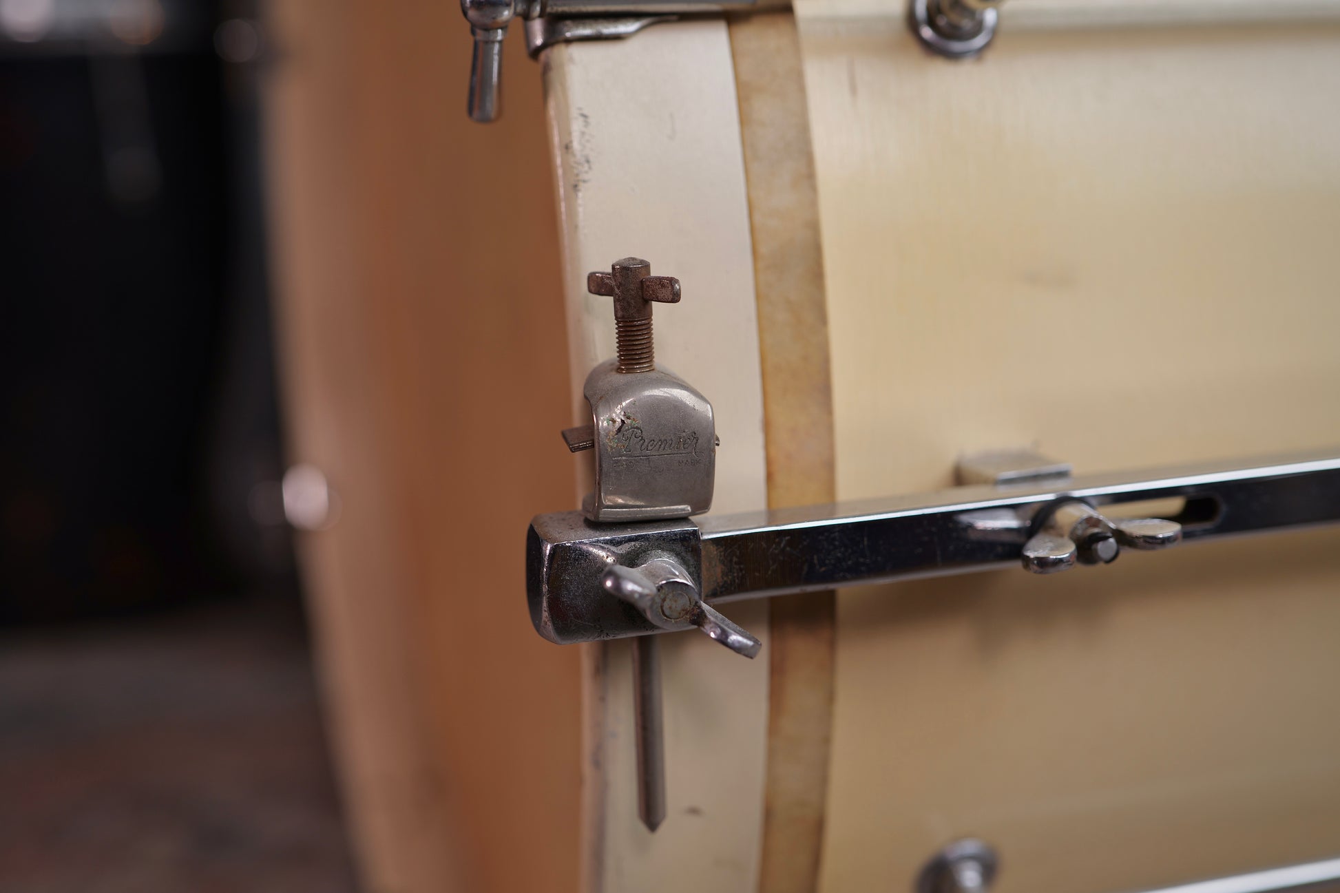 Besson London Vintage 22x14" Bass Drum w/ Calf Skin Heads and Rare Leedy Dampener - 1938
