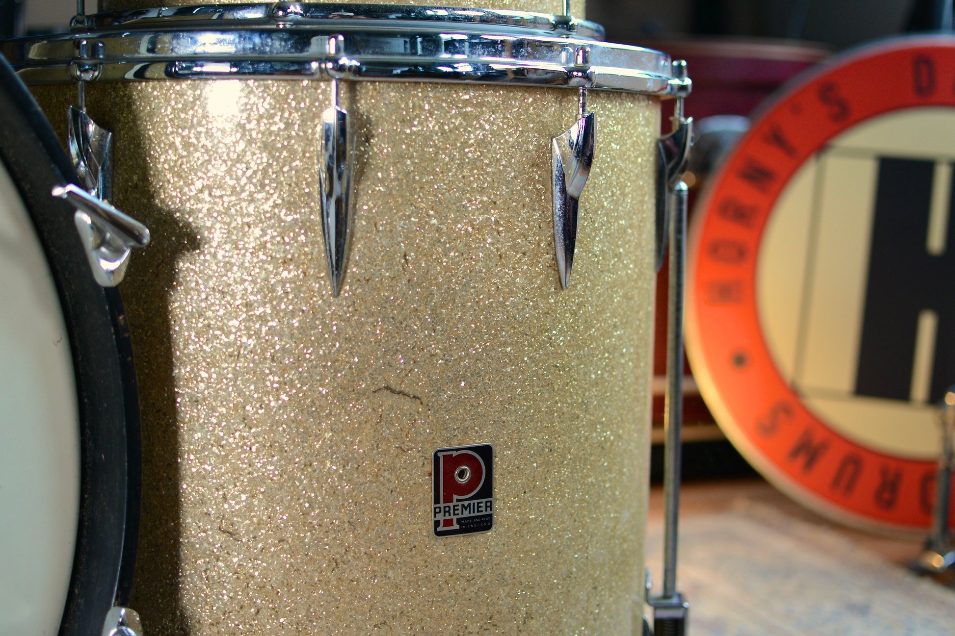 Premier '55' Vintage Drum Kit in Gold Sparkle 12/16/20" - 1960/1970s