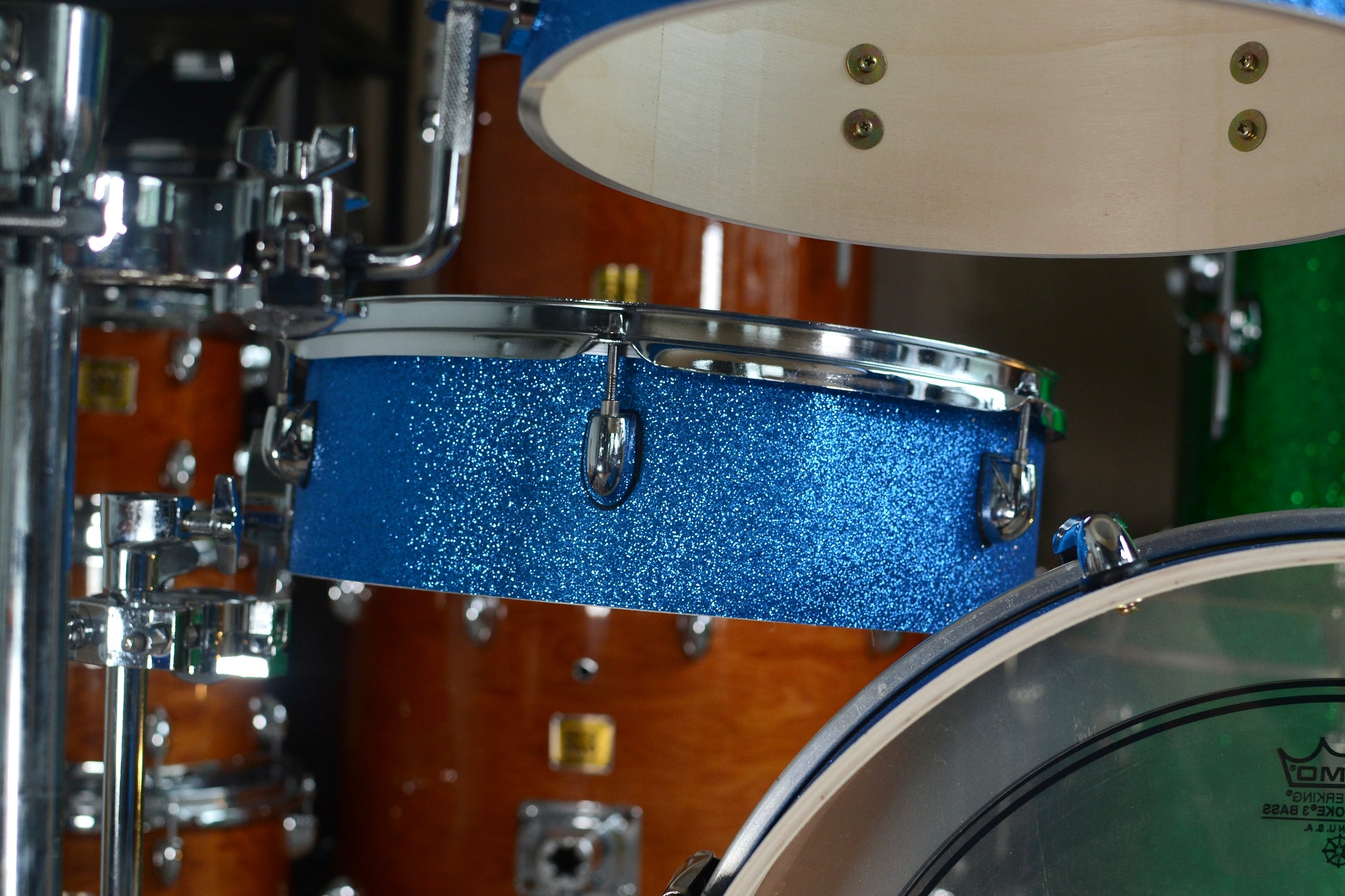 HD Custom 'Chop Kit' 4-piece Compact Drum Kit in Blue Sparkle