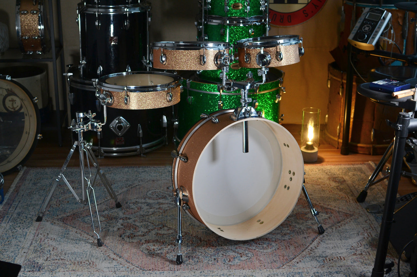 HD Custom 'Chop Kit' 4-piece Compact Drum Kit in Champagne Sparkle