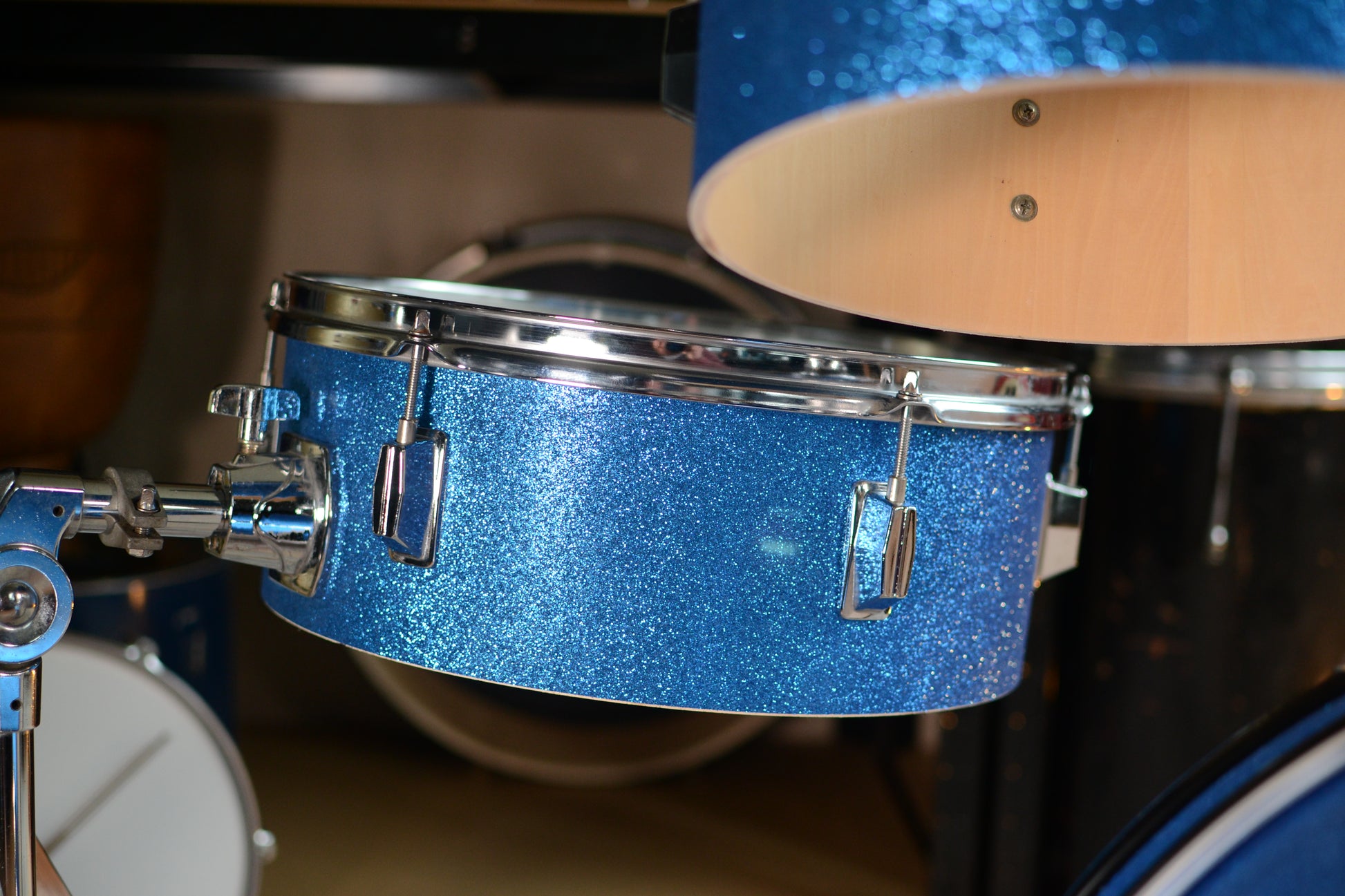 HD Custom 'Chop Kit' 4-piece Compact Drum Kit in Blue Sparkle