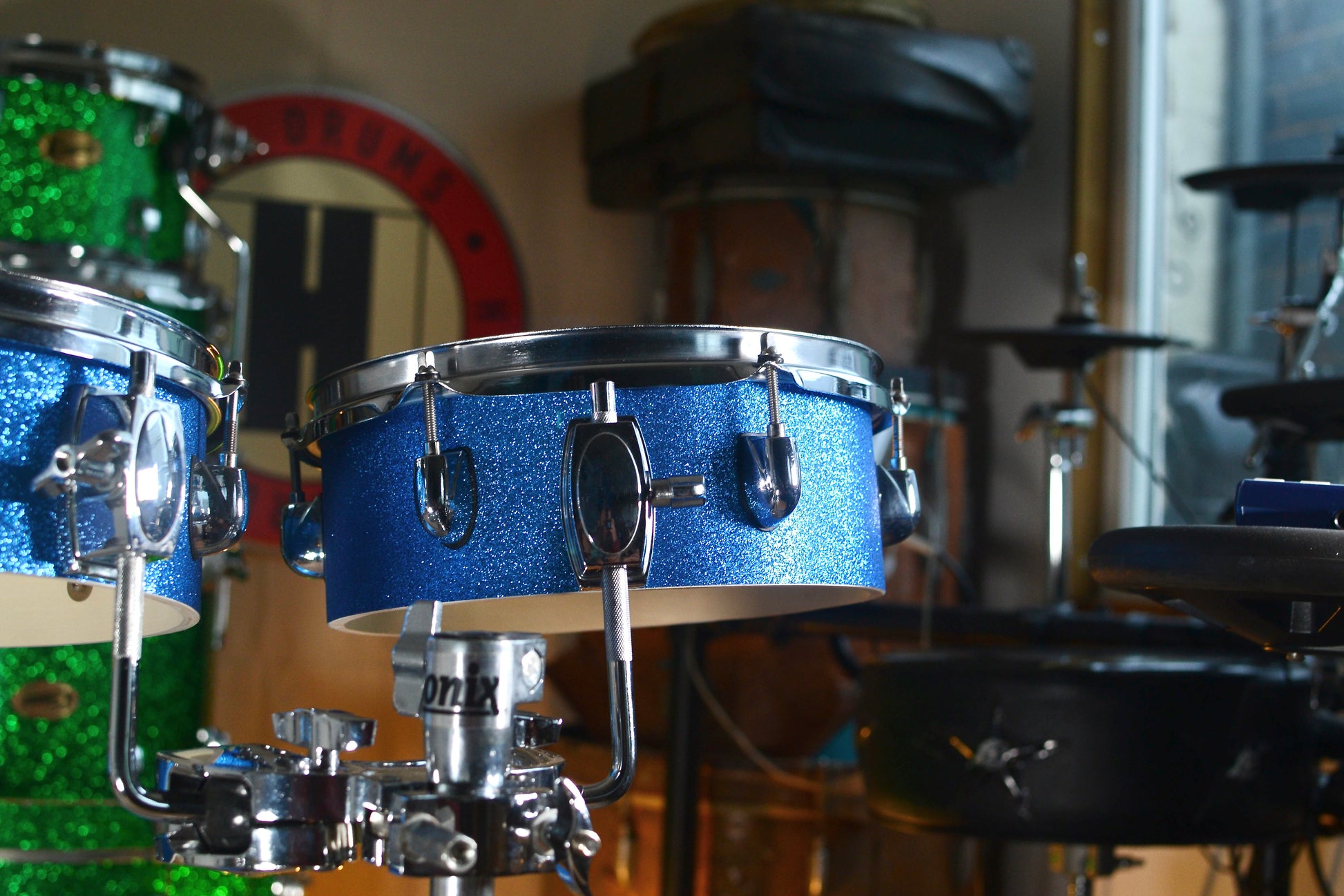 HD Custom 'Chop Kit' 4-piece Compact Drum Kit in Blue Sparkle