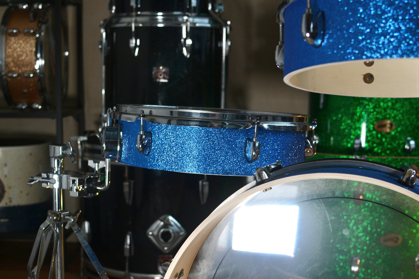 HD Custom 'Chop Kit' 4-piece Compact Drum Kit in Blue Sparkle